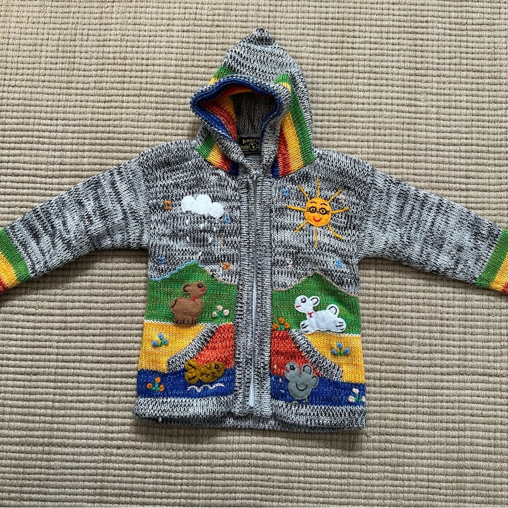 American South Side Peru Cardigan Sweater Full Zip Kids 2T
